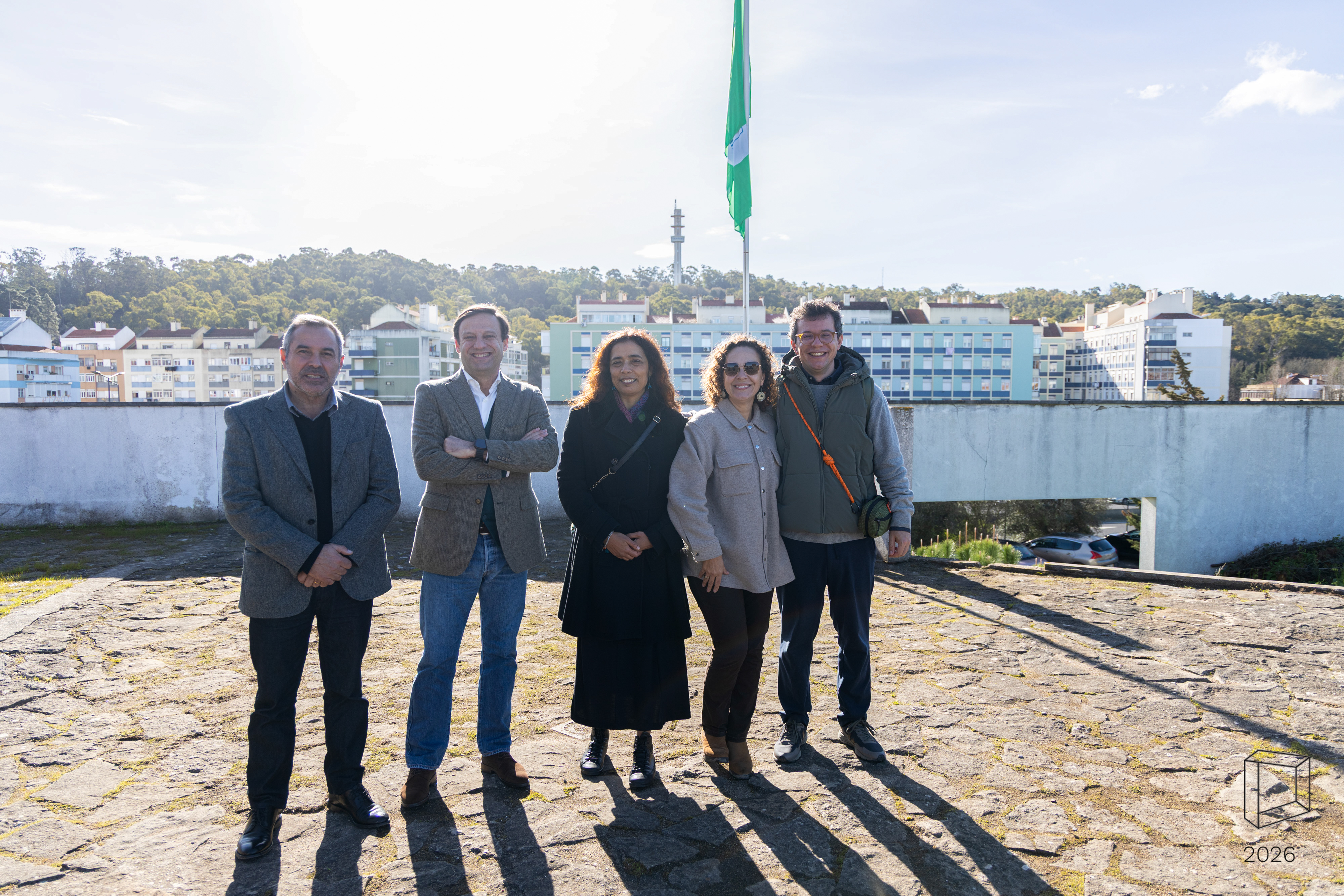 Vice-Presidente Manual Batista, Presidente André Sendin, Professora Cláudia Silvestre, Professora Alexandra David e Professor Ricardo Pereira Rodrigues