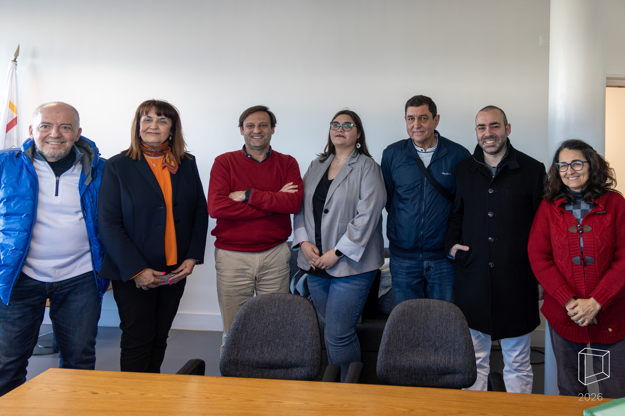 Investigadores da Sofia University; Reitora da Sofia University, Prof. Vesselina Valkanova; Presidente da ESCS, André Sendin; Docentes Nuno Jorge e Sandra Pereira, Coordenadora do Mestrado em GERP