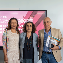 Fotografia com os três presidentes dos órgãos de governo.