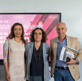 Fotografia com os três presidentes dos órgãos de governo.