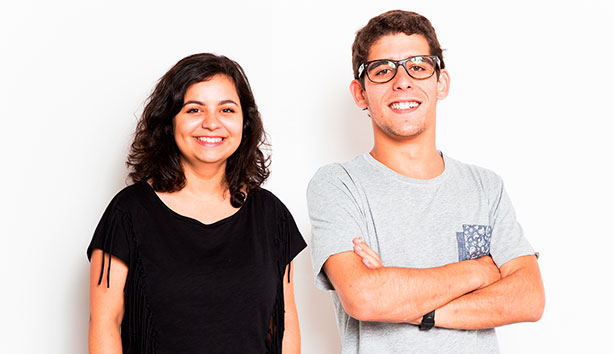 Rita Santos e Gonçalo Ribeirinho dos Santos são, respetivamente, a responsável pelo e-mail marketing e merchandising e o responsável pelas redes sociais da Uniplaces.