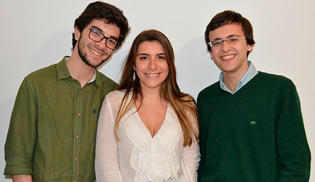 A equipa responsável pelo Panorama. Da esq. para a dir.: José Pedro Mozos, Mariana Lima Cunha e Miguel Dias.