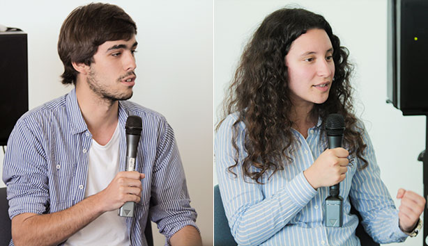 Os alunos Duarte Pereira da Silva e Mariana Fernandes falaram das aulas da disciplina de Ética e Deontologia do Jornalismo.