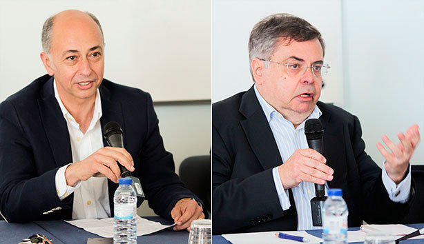 O Presidente da ESCS, Prof. Doutor Jorge Veríssimo, deu início à sessão e o Prof. Mário Mesquita moderou a conversa.