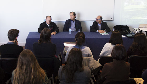 Da esq. para a dir.: Jorge Marecos Duarte, Christopher Vogler e Jorge Veríssimo.