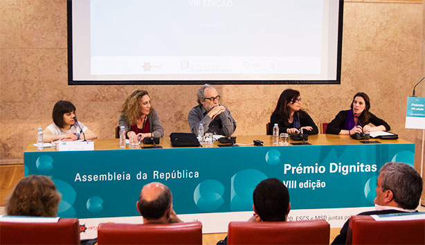 Da esq. para a dir.: Ana Sezudo, Naíde Müller, Jorge Falcato, Sónia Colaço e Diana Ferreira.