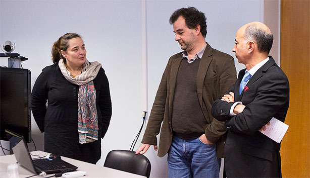 Da esq. para a dir.: Mafalda Eiró-Gomes, Pedro Krupenski e Jorge Veríssimo.