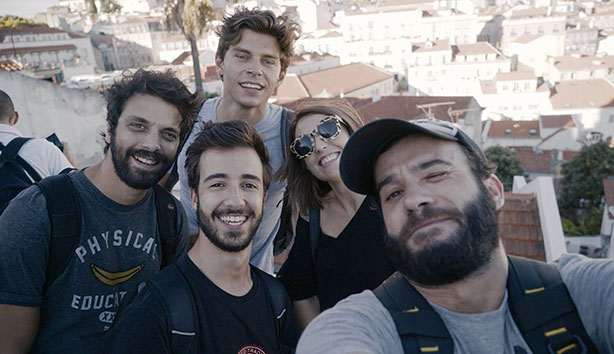 A equipa, durante as gravações de “Study in Lisbon”.